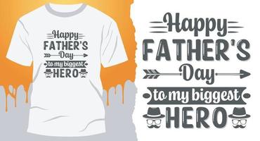 feliz día del padre a mi héroe más grande. mejor diseño vectorial para la camiseta del día del padre vector