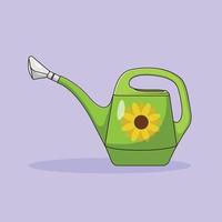 Watering Can Vector Icon Illustration with Outline for Design Element, Clip Art, Web, Landing page, Sticker, Banner. Flat Cartoon Style