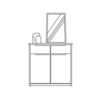 Mirror on the Minimalist Drawer Outline Icon Illustration on White Background vector