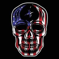 bandera americana con calavera vector