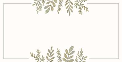 Botanical leaf frame background. Spring leaves card frame and vintage floral border. vector