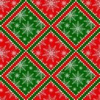 New Year vector seamless pattern on a red-green background. Pattern for New Year and Christmas. Suitable for background and wrapping paper in the winter version. Vintage decorative elements.