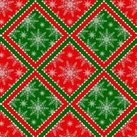 New Year vector seamless pattern on a red-green background. Pattern for New Year and Christmas. Suitable for background and wrapping paper in the winter version. Vintage decorative elements.