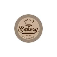 Bakery logo design with flat style of bakery chef hat color vector illustration