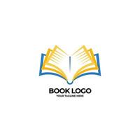 plantilla de diseño de libro de logotipo colorido con vector de ilustración de logotipo de estilo simple