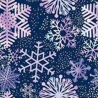 Snow seamless pattern. Abstract floral winter pattern with dots and snowflakes. Seasonal drawn texture. Winter holiday backdrop. Artistic stylish tiled background from Christmas collection. vector