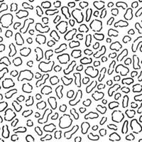 Vector seamless pattern with leopard skin. Black and white leopard spots.