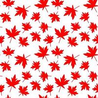 Red maple leaf seamless vector illustration on white background