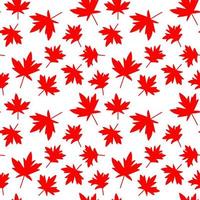 Red maple leaf seamless vector illustration on white background