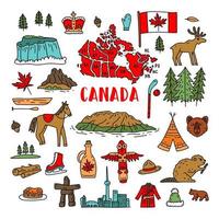 Canada sign and symbol, Info-graphic elements flat icons set. Tourism. vector