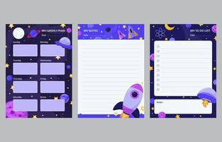 Outer Space Themed Journal Template vector