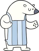 cartoon polar bear chef vector