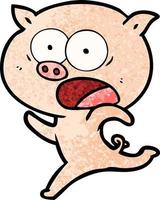 cerdo de dibujos animados corriendo vector