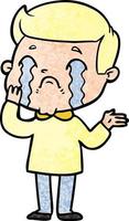 cartoon man crying vector