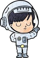 cartoon astronaut woman vector