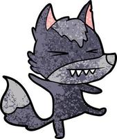 dibujos animados de lobo enojado vector