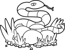 serpiente de dibujos animados en el nido vector