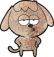 cartoon bored dog vector