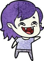 cartoon laughing vampire girl vector