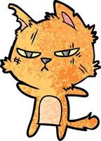 tough cartoon cat vector