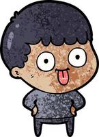 niño tonto de dibujos animados vector