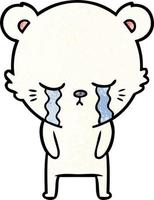 sad little polar bear cartoon vector