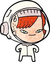 cartoon astronaut woman vector