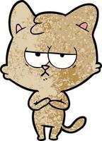 bored cartoon cat vector