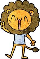 happy cartoon lion vector