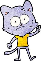 cartoon nervous cat vector