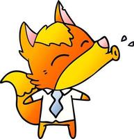 office worker fox cartoon character vector