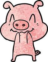 cerdo nervioso de dibujos animados vector
