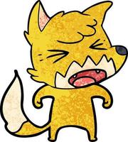 angry cartoon fox vector