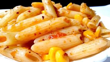 penne pasta with tomato sauce photo