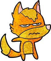 angry fox cartoon character vector