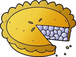 blueberry pie cartoon vector