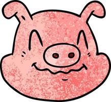 cara de cerdo de dibujos animados vector