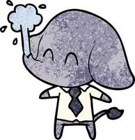 cute cartoon elephant spouting water vector