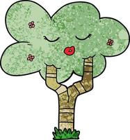 cartoon tree with face vector