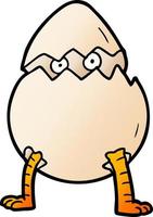 cartoon hatching egg vector