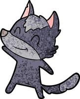 lobo de dibujos animados amistoso vector