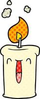 happy cartoon candle vector