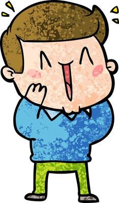 cartoon excited man