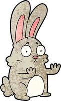 cartoon scared rabbit vector