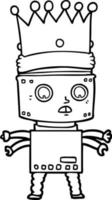 rey robot de dibujos animados vector