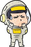 cartoon stressed astronaut vector