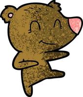 smiling dancing bear cartoon vector