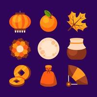 conjunto de iconos de chuseok vector