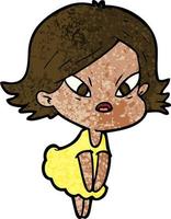 cartoon stressed woman vector