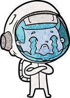 cartoon crying astronaut vector